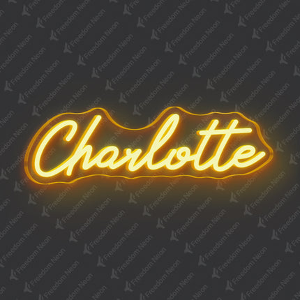 Gold Yellow Charlotte Neon Sign