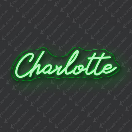 Green Charlotte Neon Sign