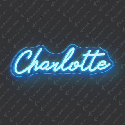 Ice Blue Charlotte Neon Sign
