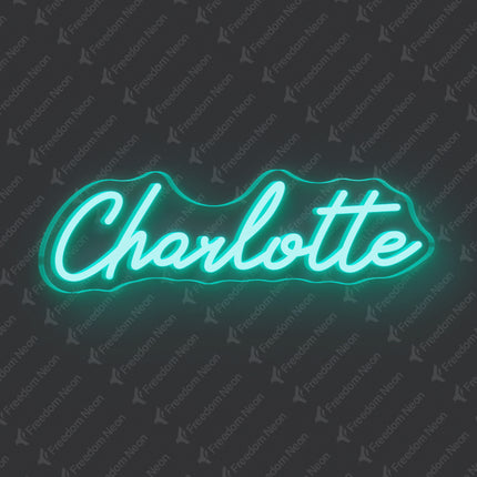 Mint Green Charlotte Neon Sign