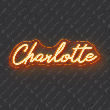 Orange Charlotte Neon Sign