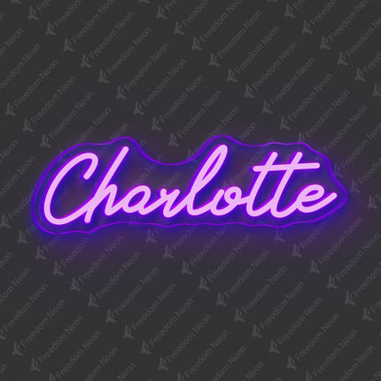 Purple Charlotte Neon Sign