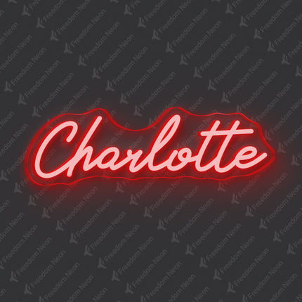 Red Charlotte Neon Sign