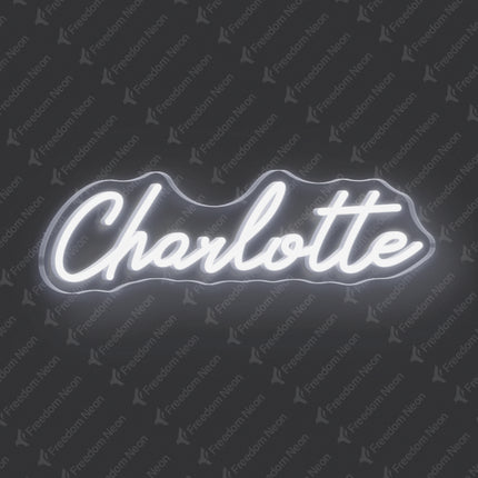 White Charlotte Neon Sign