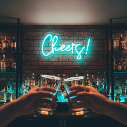 Mint "Cheers" Neon Sign