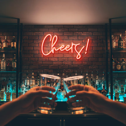 Orange "Cheers" Neon Sign