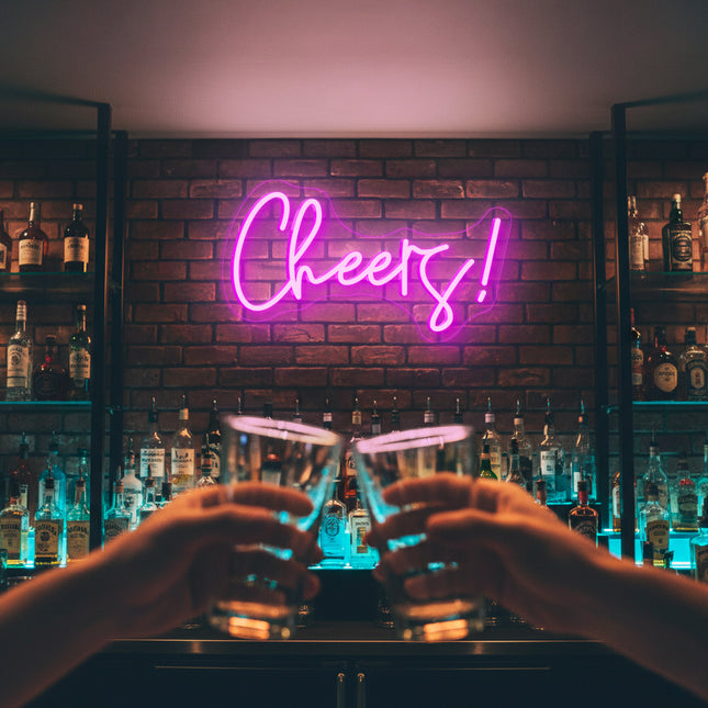 Pink "Cheers" Neon Sign