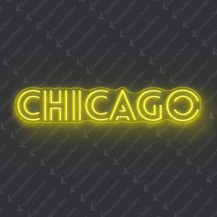 Lemon Yellow Chicago Neon Sign