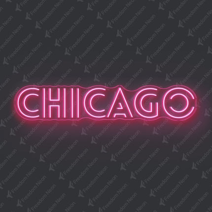 Light Pink Chicago Neon Sign