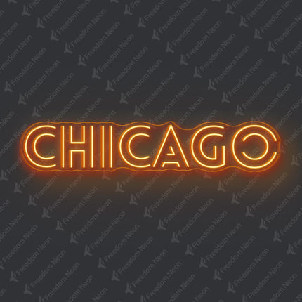 Orange Chicago Neon Sign