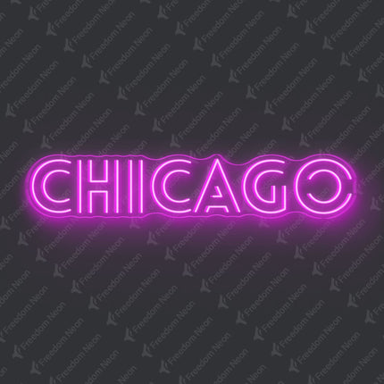 Pink Chicago Neon Sign