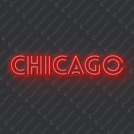Red Chicago Neon Sign
