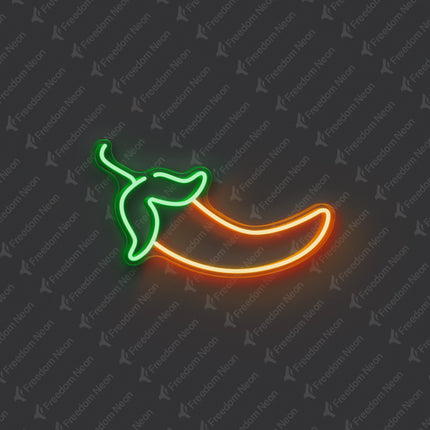 Orange Chili Pepper Neon Sign