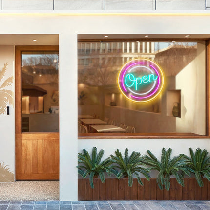 Mint Circular Open Neon Sign