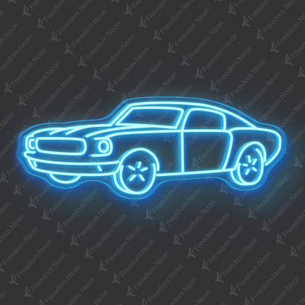 Ice Blue Classic Car Neon Sign