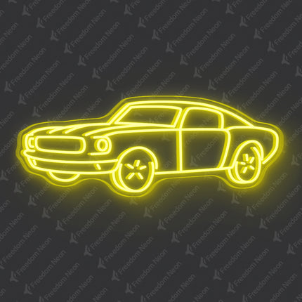 Lemon Yellow Classic Car Neon Sign