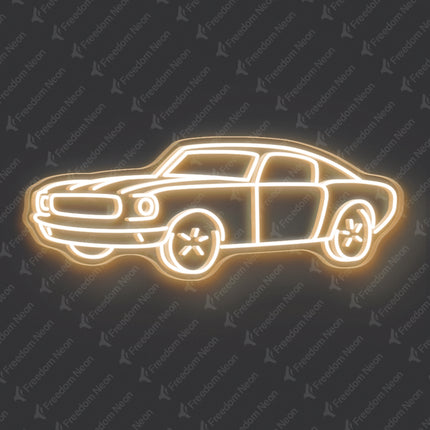 Warm White Classic Car Neon Sign