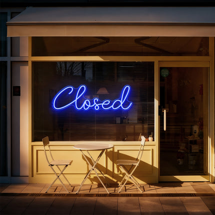 Blue Closed Neon Sign