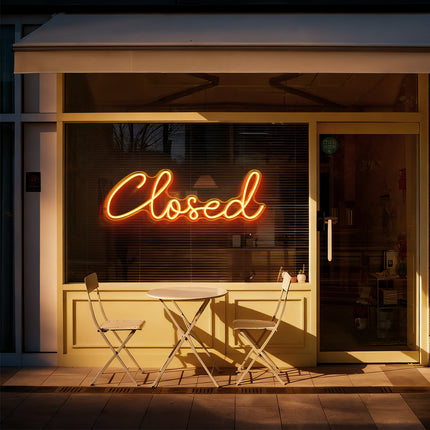 Golden Yellow Closed Neon Sign