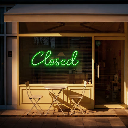 Green Closed Neon Sign