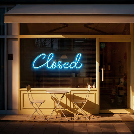 Ice Blue Closed Neon Sign