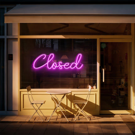 Pink Closed Neon Sign