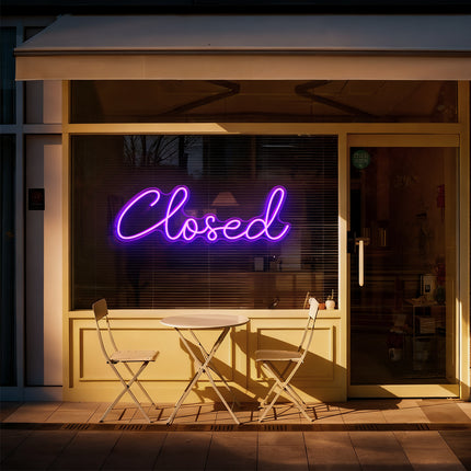 Purple Closed Neon Sign