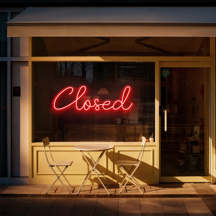Red Closed Neon Sign