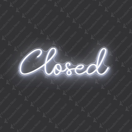 White Closed Neon Sign