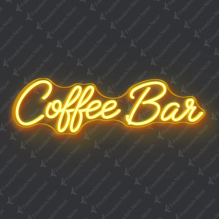 Golden Yellow Coffee Bar Neon Sign