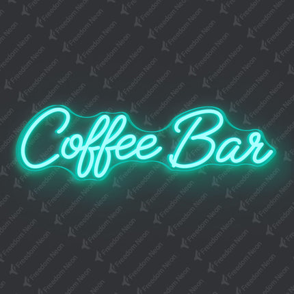 Mint Green Coffee Bar Neon Sign