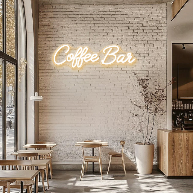 Warm White Coffee Bar Neon Sign