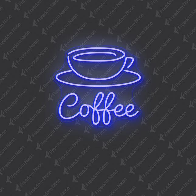 Blue Coffee Cup LED Neon Sign
