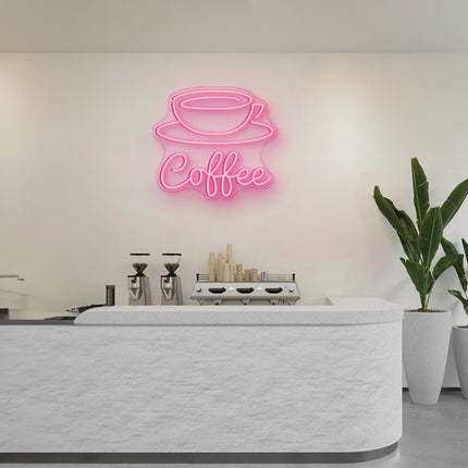 Light Pink Coffee Cup LED Neon Sign
