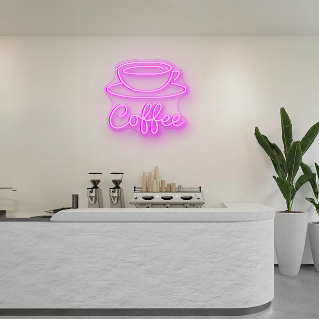 Pink Coffee Cup LED Neon Sign