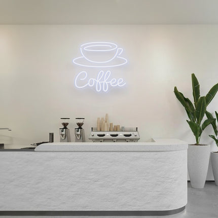 White Coffee Cup LED Neon Sign