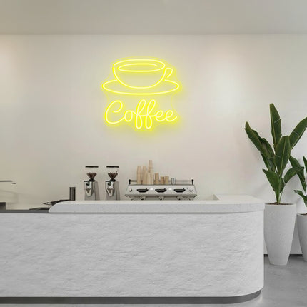 Yellow Coffee Cup LED Neon Sign
