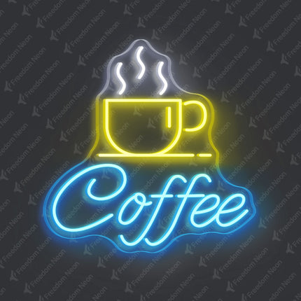 Ice Blue Coffee Cup Neon Sign
