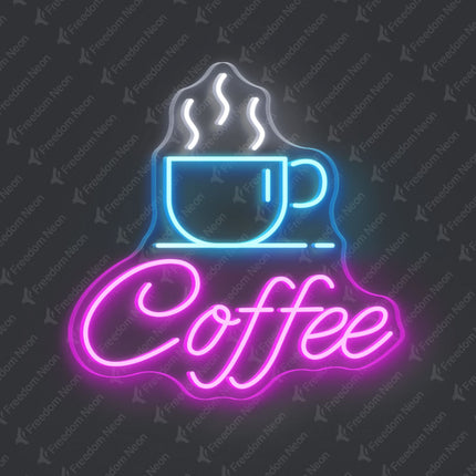 Pink Coffee Cup Neon Sign