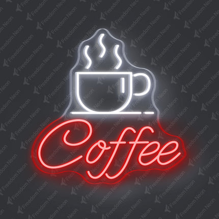 Red Coffee Cup Neon Sign