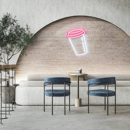 White Coffee Cup Neon Sign