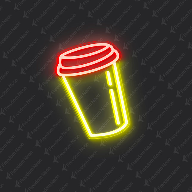 Yellow Coffee Cup Neon Sign