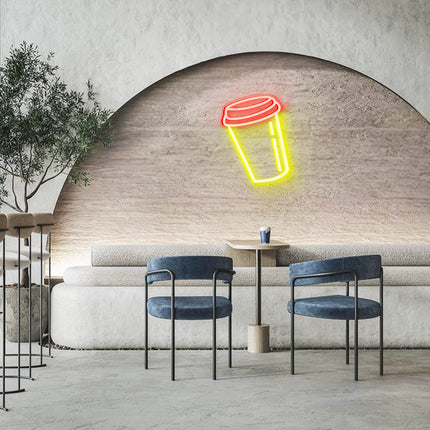 Yellow Coffee Cup Neon Sign