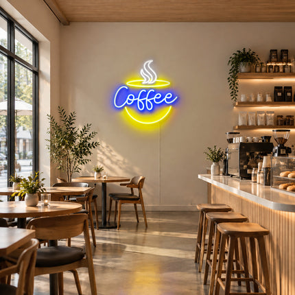 Blue Coffee Neon Sign