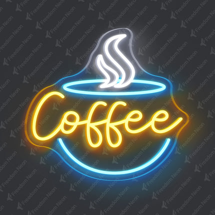 Golden Yellow Coffee Neon Sign