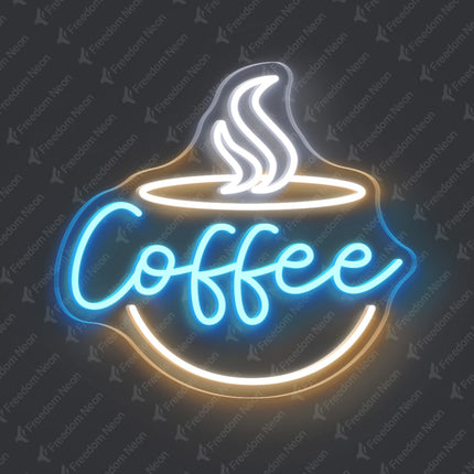 Ice Blue Coffee Neon Sign