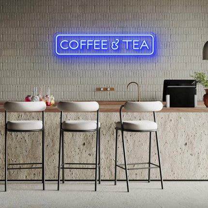 Blue Coffee & Tea Neon Sign