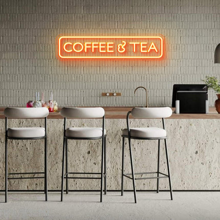 Golden Coffee & Tea Neon Sign