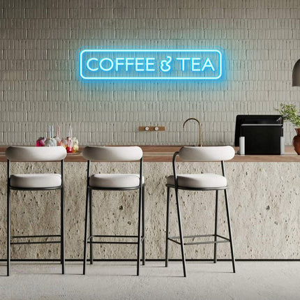 Ice Blue Coffee & Tea Neon Sign