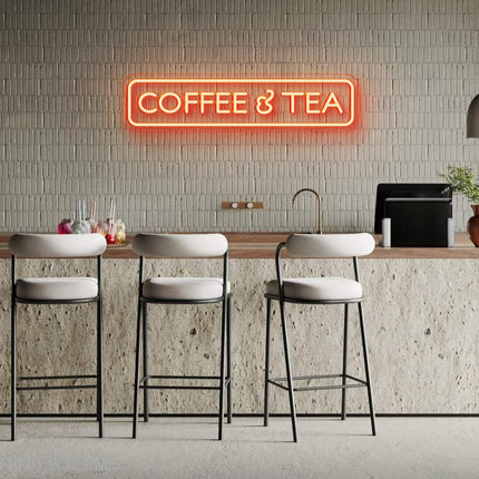 Orange Coffee & Tea Neon Sign
